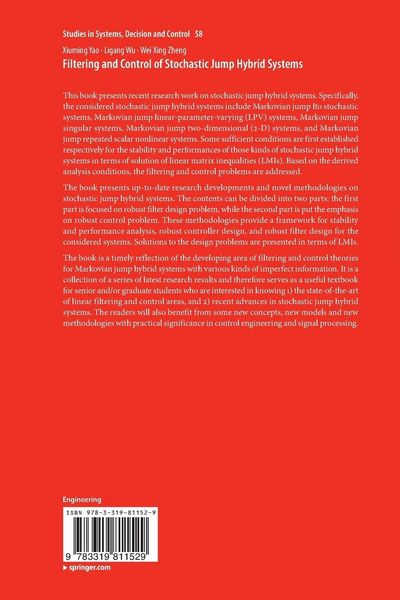 Produktbild: Filtering and Control of Stochastic Jump Hybrid Systems
