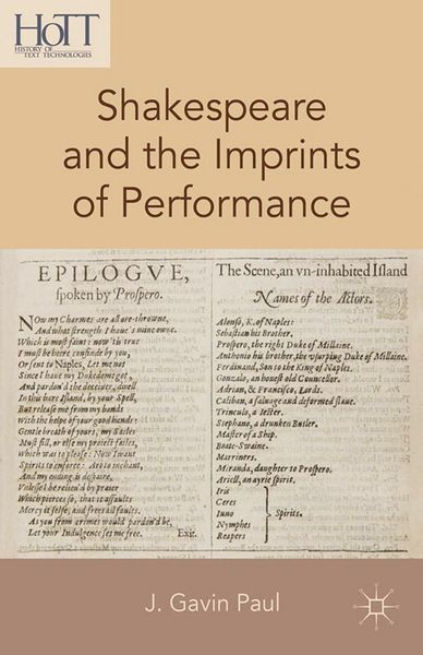 Produktbild: Shakespeare and the Imprints of Performance
