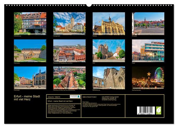 Produktbild: Erfurt - meine Stadt mit viel Herz (hochwertiger Premium Wandkalender 2026 DIN A2 quer), Kunstdruck in Hochglanz