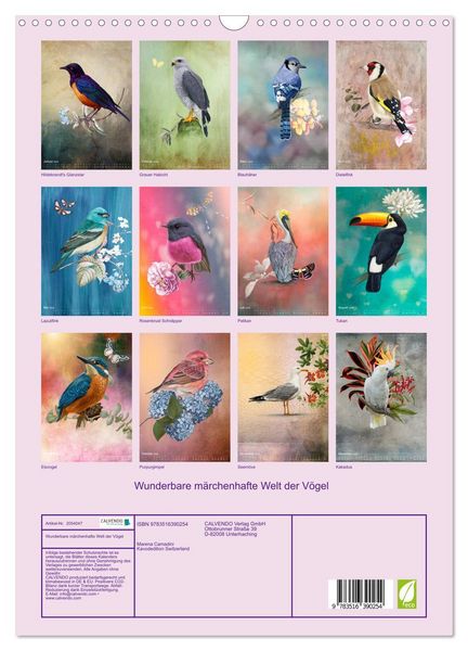 Produktbild: Wunderbare m&auml;rchenhafte Welt der V&ouml;gel (Wandkalender 2026 DIN A3 hoch), CALVENDO Monatskalender