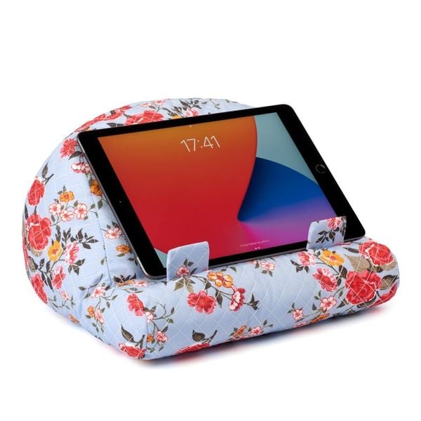 Produktbild: Bookcouch Roses Hellblau &ndash; Lesekissen f&uuml;r B&uuml;cher & Tablets