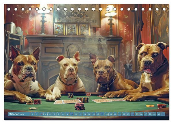 Produktbild: Gangsterhunde - KI-Bilder (Tischkalender 2026 DIN A5 quer), CALVENDO Monatskalender