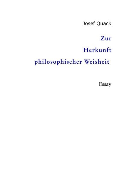 Produktbild: Zur Herkunft philosophischer Weisheit