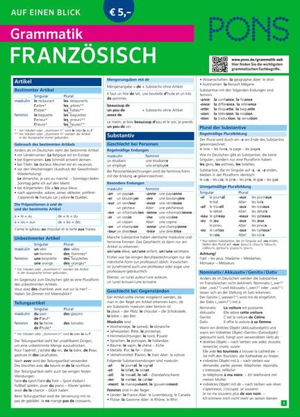 Produktbild: PONS Grammatik auf einen Blick Franz&ouml;sisch