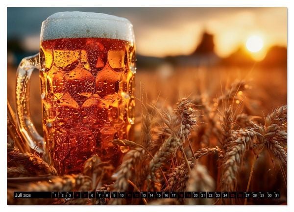 Produktbild: Bier im Blut - Ma&szlig; f&uuml;r Ma&szlig; durchs M&auml;nnerjahr (Wandkalender 2026 DIN A3 quer), CALVENDO Monatskalender