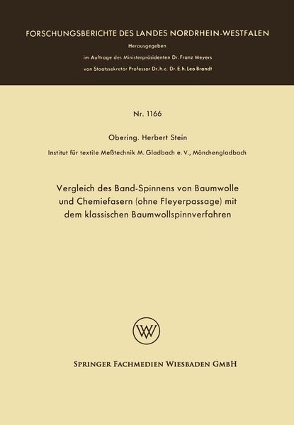 Produktbild: Vergleich des Band-Spinnens von Baumwolle und Chemiefasern (ohne Fleyerpassage) mit dem klassischen Baumwollspinnverfahren
