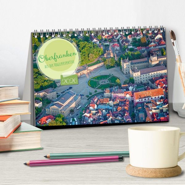 Produktbild: Oberfranken aus der Vogelperspektive (Tischkalender 2026 DIN A5 quer), CALVENDO Monatskalender
