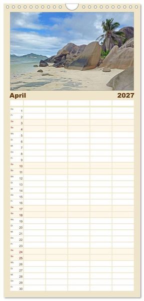 Produktbild: Familienplaner 2027 - Urlaubstr&auml;ume mit 5 Spalten (Wandkalender, 21 x 45 cm) CALVENDO