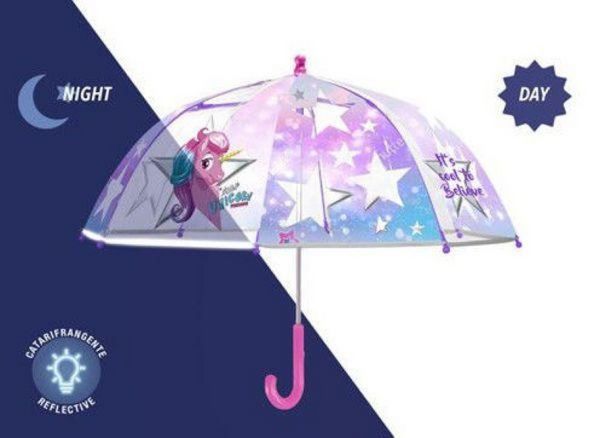 Produktbild: Glow in the Dark Kinderschirm Cool Kids UNICORN transparent, 42/8, manuell