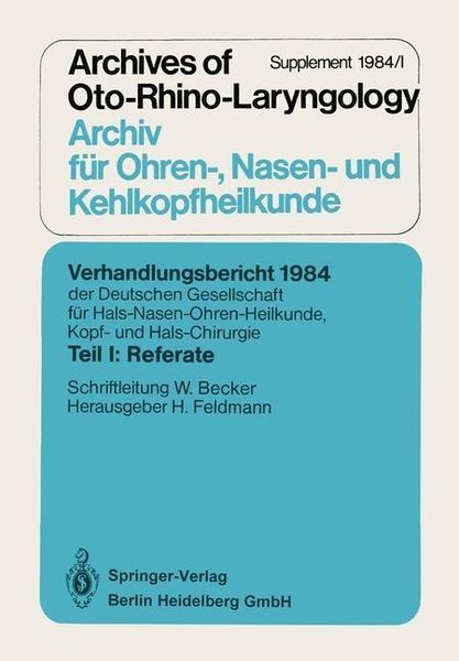 Produktbild: Verhandlungsbericht 1984 der Deutschen Gesellschaft f&uuml;r Hals- Nasen- Ohren-Heilkunde, Kopf- und Hals-Chirurgie