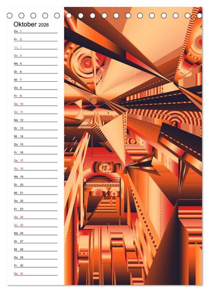 Produktbild: Geometrische Raumeindr&uuml;cke Planer (Tischkalender 2026 DIN A5 hoch), CALVENDO Monatskalender