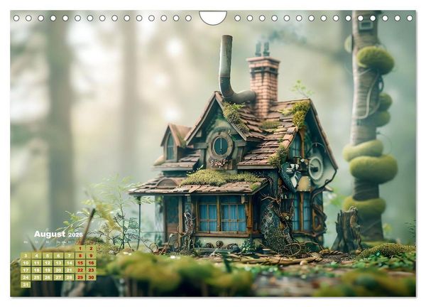 Produktbild: Miniaturwelt Faszinierend winzige H&auml;user im Steampunk-Stil (Wandkalender 2026 DIN A4 quer), CALVENDO Monatskalender