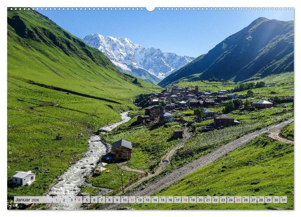 Produktbild: Swanetien - Georgiens Bergwelt im Gro&szlig;en Kaukasus (Wandkalender 2026 DIN A2 quer), CALVENDO Monatskalender