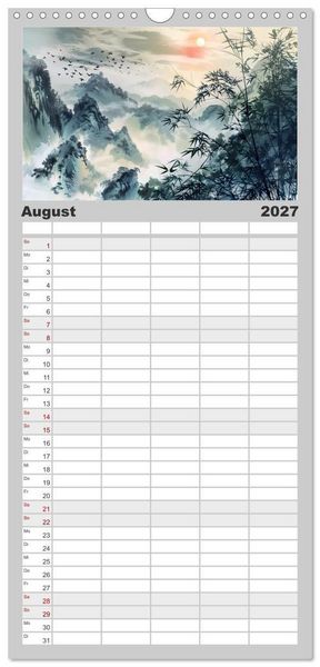 Produktbild: Familienplaner 2027 - Die Essenz von China - Chinesische Landschaften und Symbole in Harmonie mit 5 Spalten (Wandkalender, 21 x 45 cm) CALVENDO
