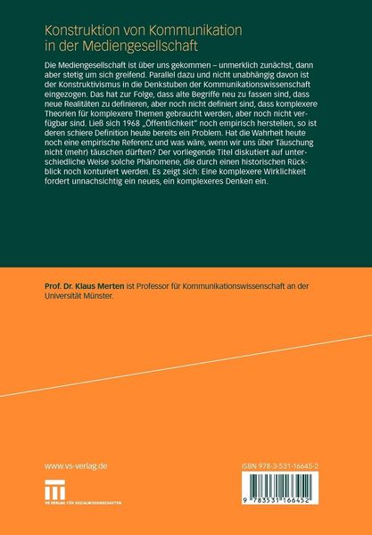 Produktbild: Konstruktion von Kommunikation in der Mediengesellschaft