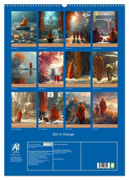 Produktbild: Zen in Orange (Wall Calendar 2026 DIN A2 portrait), CALVENDO 12 Month Wall Calendar