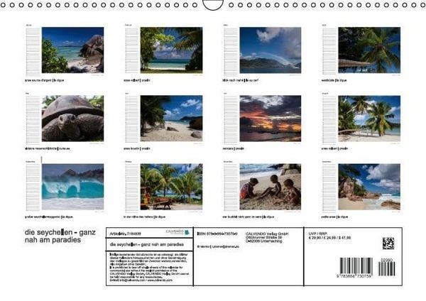 Produktbild: die seychellen - ganz nah am paradies (Wandkalender immerw&auml;hrend DIN A3 quer)