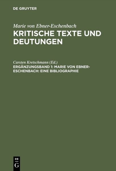 Produktbild: Marie von Ebner-Eschenbach: Eine Bibliographie