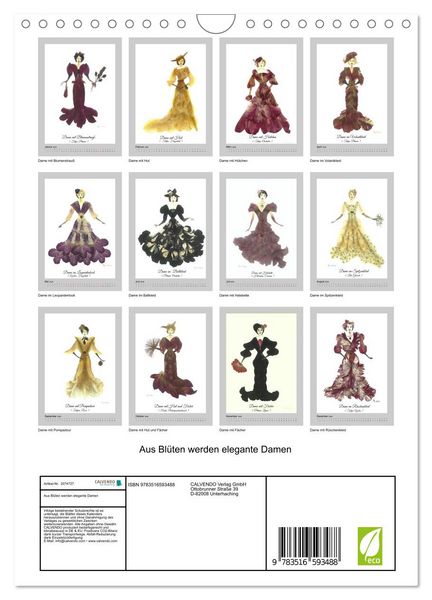 Produktbild: Aus Bl&uuml;ten werden elegante Damen (Wandkalender 2026 DIN A4 hoch), CALVENDO Monatskalender