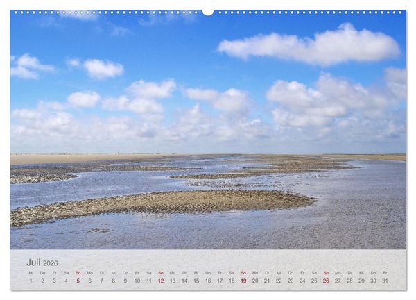 Produktbild: Salzwiesen, Schafe und Watt - Westerhever, ein Naturparadies an der Nordsee (hochwertiger Premium Wandkalender 2026 DIN A2 quer), Kunstdruck in Hochglanz