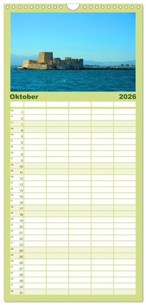 Produktbild: Familienplaner 2026 - Wundersch&ouml;ne Highlights der griechischen Antike mit 5 Spalten (Wandkalender, 21 x 45 cm) CALVENDO