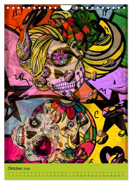 Produktbild: Nico Bielows Dia los Muertos (Wandkalender 2026 DIN A4 hoch), CALVENDO Monatskalender