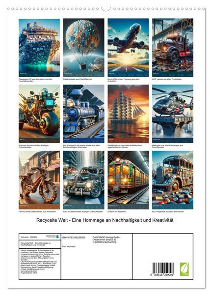 Produktbild: Recycelte Welt - Eine Hommage an Nachhaltigkeit und Kreativit&auml;t (hochwertiger Premium Wandkalender 2026 DIN A2 hoch), Kunstdruck in Hochglanz