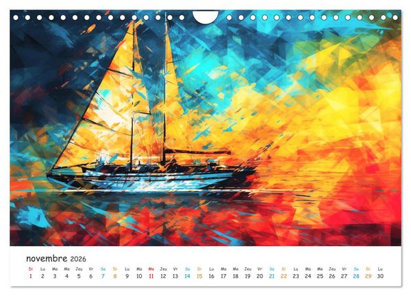 Produktbild: Voiles au gr&eacute; du temps (Calendrier mural 2026 DIN A4 vertical), CALVENDO calendrier mensuel