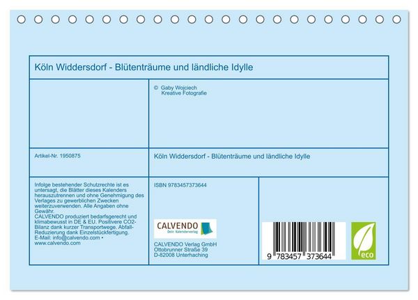 Produktbild: K&ouml;ln Widdersdorf - Bl&uuml;tentr&auml;ume und l&auml;ndliche Idylle (Tischkalender 2026 DIN A5 quer), CALVENDO Monatskalender