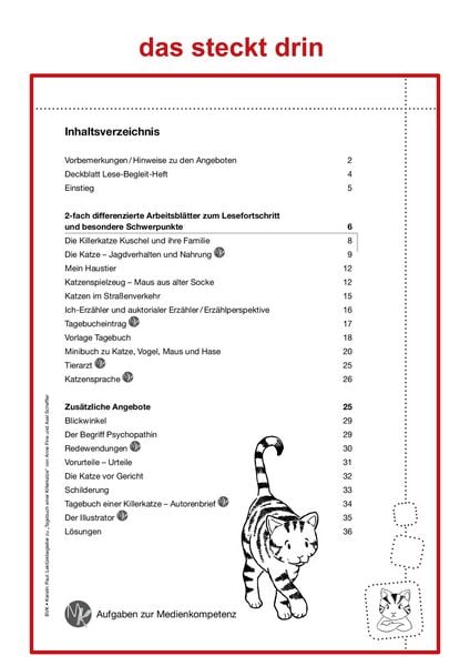 Produktbild: Lekt&uuml;rebegleiter &ndash; kompakt und differenziert: Tagebuch einer Killerkatze