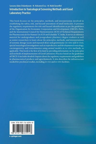 Produktbild: Introduction to Toxicological Screening Methods and Good Laboratory Practice