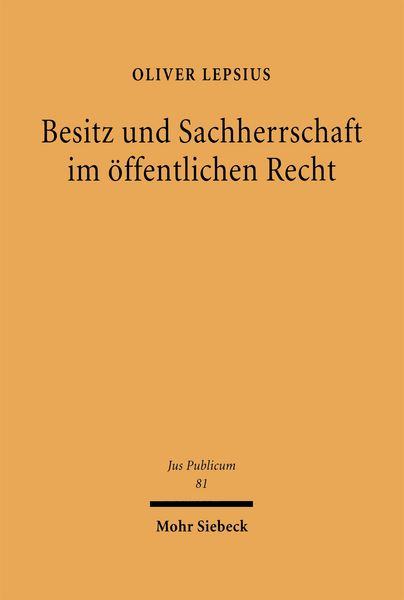 Produktbild: Besitz und Sachherrschaft im &ouml;ffentlichen Recht