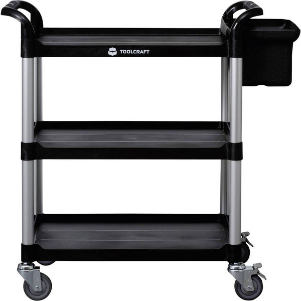 Produktbild: TOOLCRAFT 88 70 91 Servicewagen Aluminium, Kunststoff Herstellerfarbe: Aluminium (Natur), Schwarz