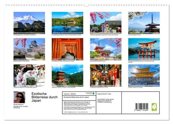 Produktbild: Exotische Bilderreise durch Japan (hochwertiger Premium Wandkalender 2026 DIN A2 quer), Kunstdruck in Hochglanz