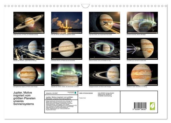 Produktbild: Jupiter, Motive inspiriert vom gr&ouml;&szlig;ten Planeten unseres Sonnensystems (Wandkalender 2027 DIN A3 quer), CALVENDO Monatskalender