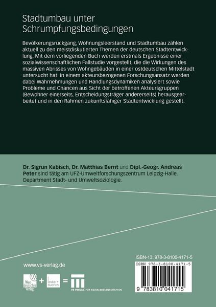 Produktbild: Stadtumbau unter Schrumpfungsbedingungen