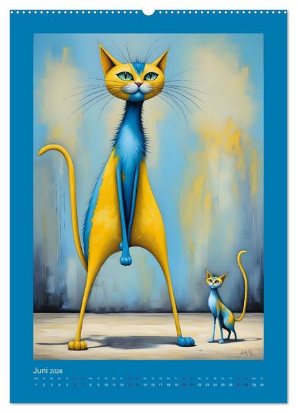 Produktbild: Buntes Katzenvolk (hochwertiger Premium Wandkalender 2026 DIN A2 hoch), Kunstdruck in Hochglanz