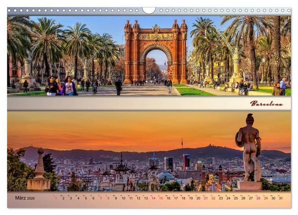 Produktbild: Europ&auml;ische Metropolen - Panoramen (Wandkalender 2026 DIN A3 quer), CALVENDO Monatskalender