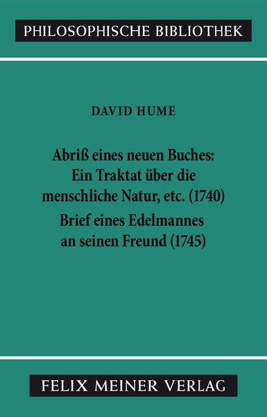 Produktbild: Abriss eines neuen Buches, betitelt: Ein Traktat &uuml;ber die menschliche Natur, etc. Brief eines Edelmannes an seinen Freund in Edinburgh