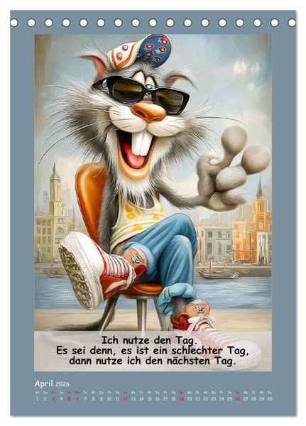 Produktbild: Kratzige Kerle. Trockener Katzenhumor vom Feinsten (Tischkalender 2026 DIN A5 hoch), CALVENDO Monatskalender