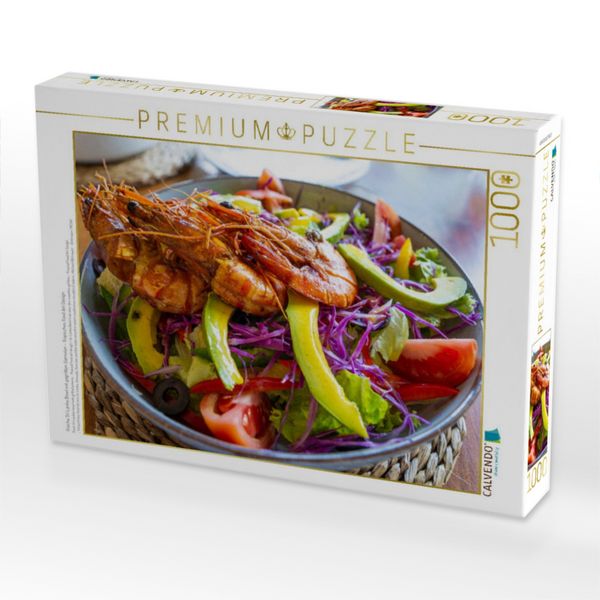 Produktbild: CALVENDO Puzzle Frische Sri Lanka Bowl mit gegrillten Garnelen - Tropisches Food Art Design 1000 Teile Lege-Gr&ouml;&szlig;e 64x48cm Foto-Puzzle f&uuml;r gl&uuml;ckliche