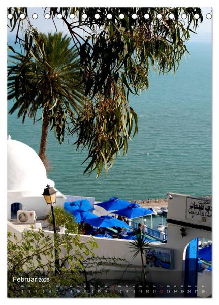 Produktbild: Sidi bou Sa&iuml;d - Die blaue Stadt Tunesiens (Tischkalender 2026 DIN A5 hoch), CALVENDO Monatskalender