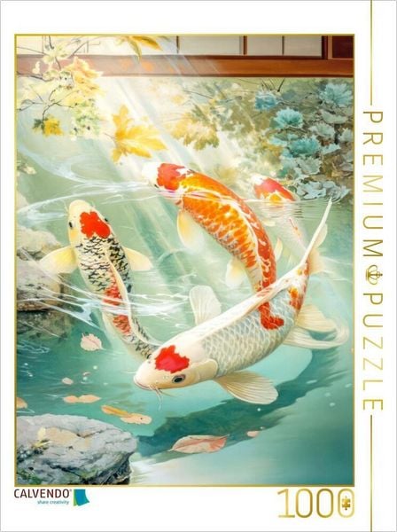 CALVENDO Puzzle Kois in Illustrationen | 1000 Teile Lege-Größe 64 × 48 cm Foto-Puzzle für glückliche Stunden