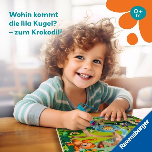 Produktbild: Play+ Magnetisches Holz-Labyrinth: Dschungel - ab 18 Monate