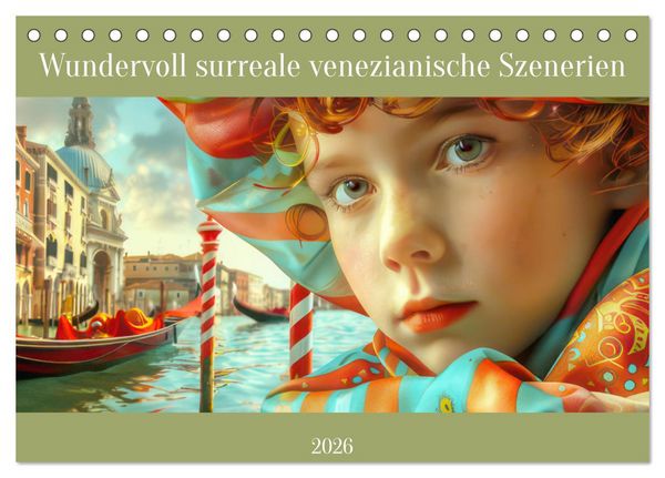 Wundervoll surreale venezianische Szenerien (Tischkalender 2026 DIN A5 quer), CALVENDO Monatskalender
