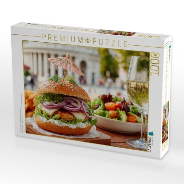 Produktbild: CALVENDO Puzzle Absolut genial - ein Aubergine-Hamburger | 1000 Teile Lege-Gr&ouml;&szlig;e 64x48cm Foto-Puzzle f&uuml;r gl&uuml;ckliche Stunden