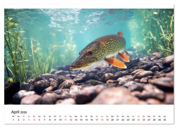 Produktbild: Jagd auf den Hecht (Wandkalender 2026 DIN A2 quer), CALVENDO Monatskalender