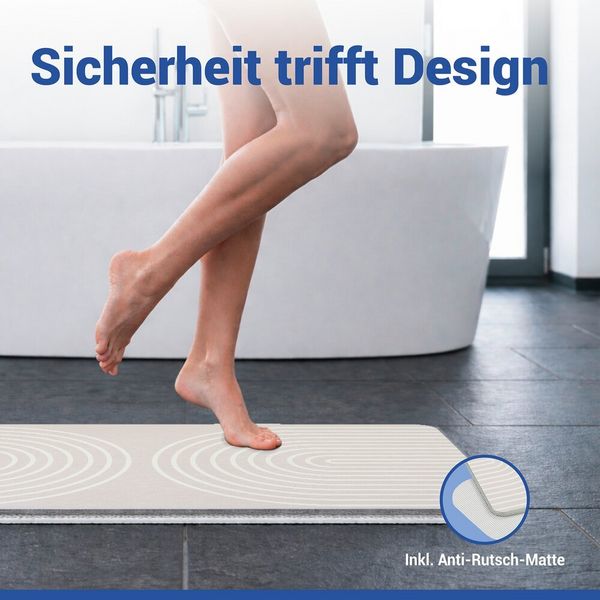 Produktbild: Diatomit Badematte Mod. Nazca, 80 x 50 cm, schnelltrocknend und rutschsicher