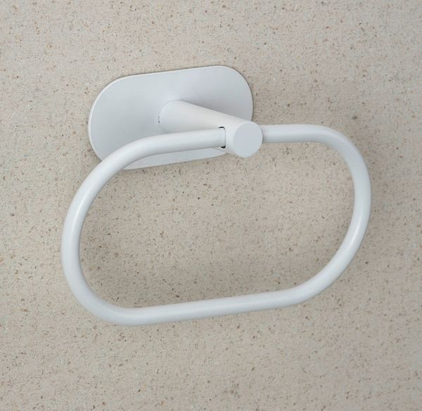 Produktbild: Turbo-Loc&reg; Handtuchring Mod. Orea White matt, aus rostfreiem Edelstahl
