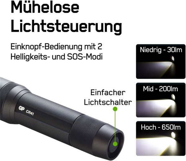 Produktbild: GP Discovery GPDISFLCR41BL935 GPDISFLCR41BL935 LED Taschenlampe akkubetrieben 650 lm 40 h 179 g